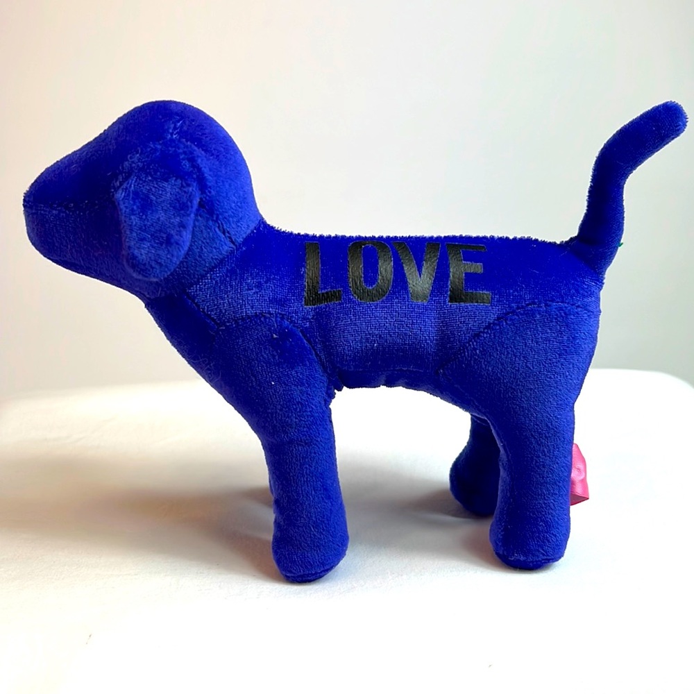 Victoria’s Secret Pink BLUE velvety dog EUC